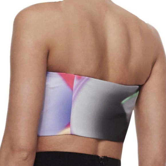 MILLY Glow Print Cady Bustier Crop Top Women's 4 NWT - Picture 2 of 8